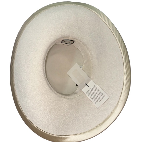 Authentic Gucci white Aurora rabbit felt Fedora sun hat size small - Picture 3 of 10